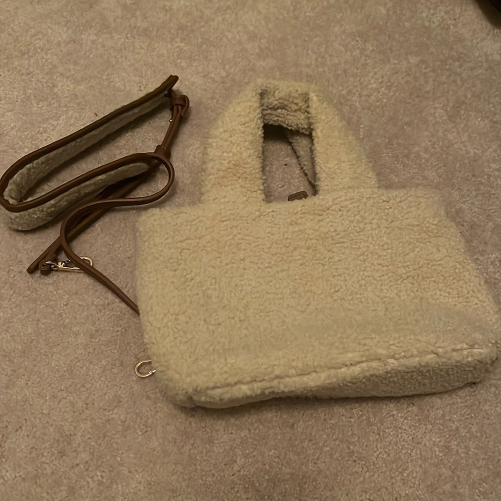 Faux Shearling Cross Body Bag